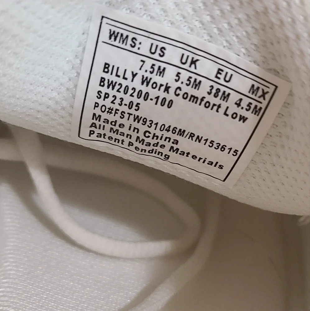 Billy White Sneakers Size 7.5 - Picture 4 of 6